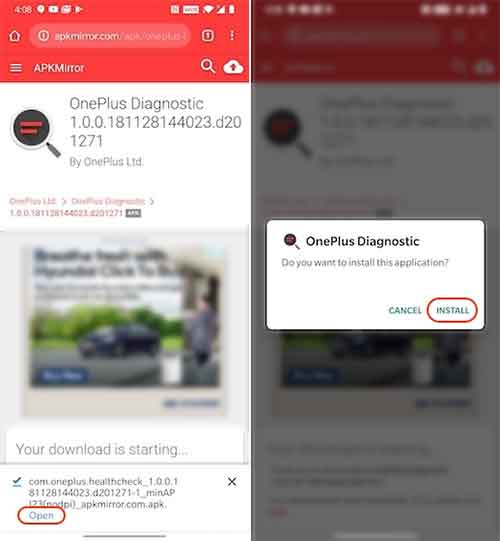 Install OnePlus Diagnostic App on your Phone