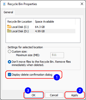 Enable Display Delete Confirmation Dialog In Windows 11 Windows 10