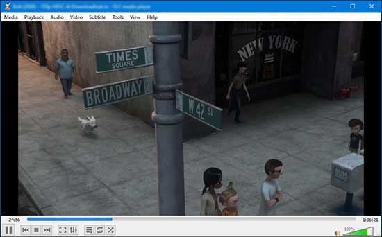 Open VLC player and play any movie