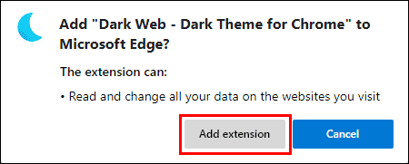 Click On Add Extension To Confirm Adding Extension To Microsoft Edge