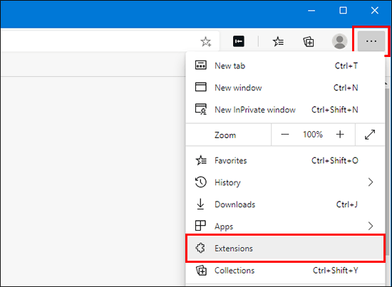 Open Microsoft Edge Click 3 Dots Menu And Select Extensions