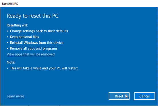 Reset This Pc Keep My Files