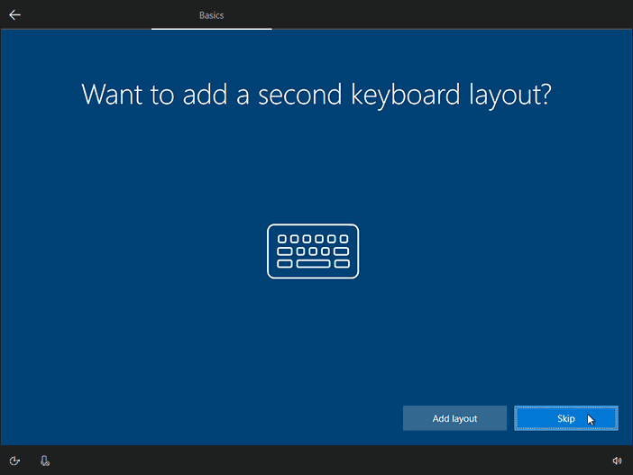 Add A Second Keyboard Layout Or Simply Click On Skip