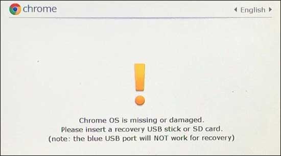 Chromeos Is Missing Or Damaged Warning