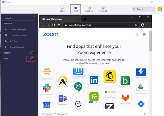 Enable Third Party Plugins From Chat Tab On Zoom