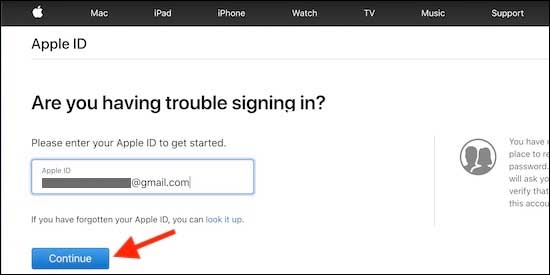 Go To Apple Support Portal And Enter Your Apple Email And Click Continue