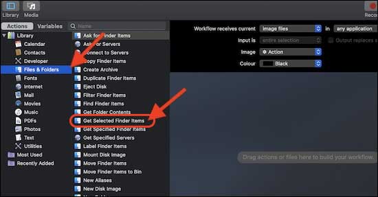 Now Select Files And Folders And Choose Get Select Finder Items