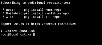 Open Termux And Start Ubuntu