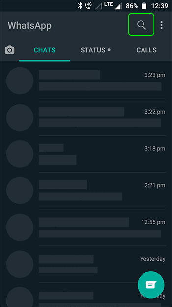 Tap On The Search Icon At The Top Bar Of Whatsapp