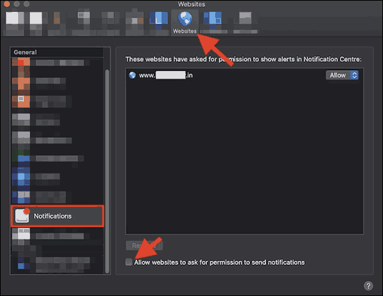 Go To Websites And Disallow Ask For Notifications