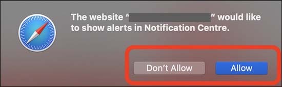 Manage Website Notifications From Popup