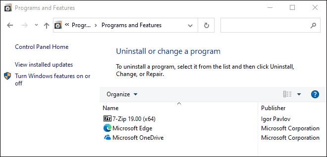 List Of Installed Programs