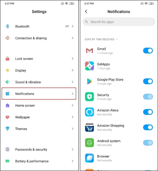 Go To Notification Settings And Disable Notifications From Apps