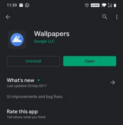 Install And Open Wallpapers App From Play Store