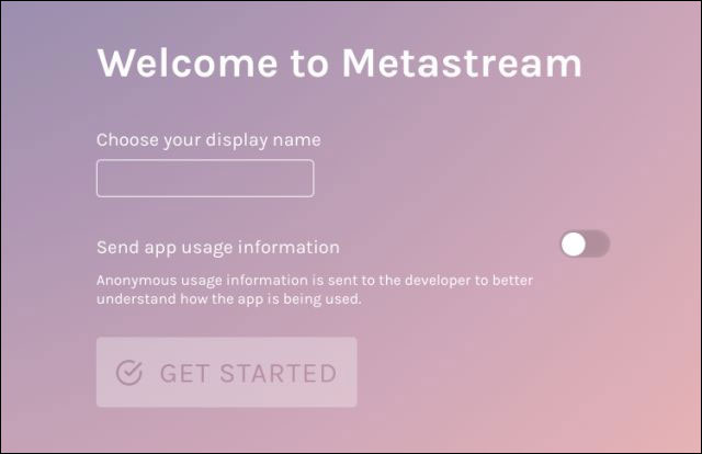 Open Meta Stream Portal And Choose A Display Name