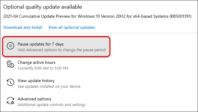 Pause Windows Updates For Limited Time And Reduce Data Usage