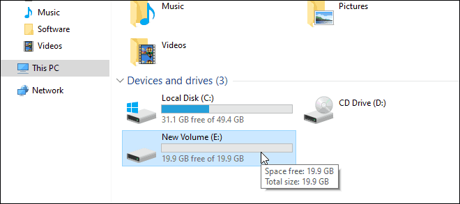 Create New Volume And Check In This Pc