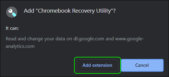 Click Add To Add Recovery Utility Extension To Chrome