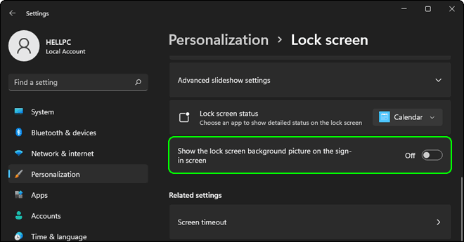 Disable Lock Screen Background Picture In Windows 11