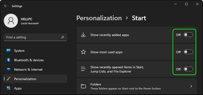 Disable Recommended Section On Windows 11 Start