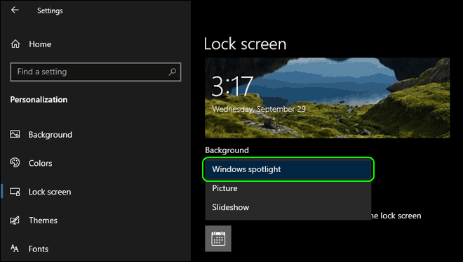 Enable Windows Spotlight In The Background To See Same Picture On Sign In Screen In Windows 10
