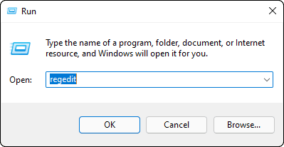 Go To Run Type Regedit And Press Enter To Launch Registry Editor Windows 11