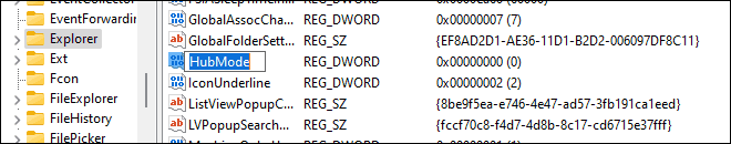 Name New Dword As Hub Mode