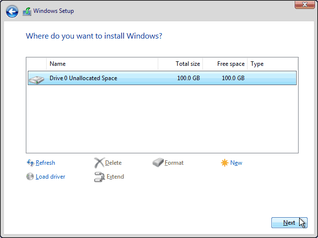 Select The Disk To Install Windows 11