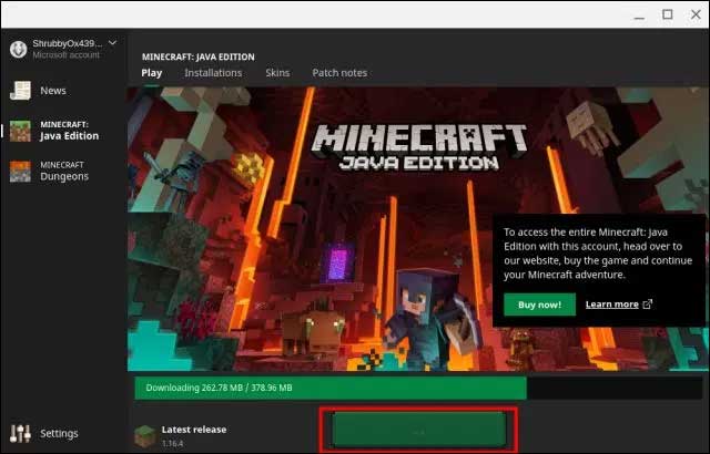 Click Play Demo To Update Minecraft To Latest Version