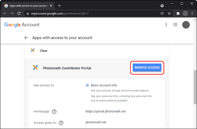 Remove Third Party App Or Website Access From Google