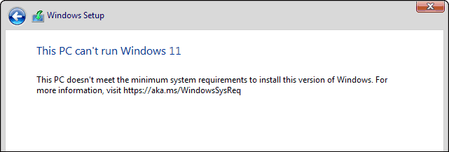 This Pc Cant Run Windows 11 Error On Windows 11 Installation Using Iso