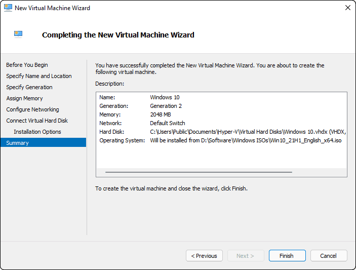 Click Finish To Exit Vm Creation Wizard