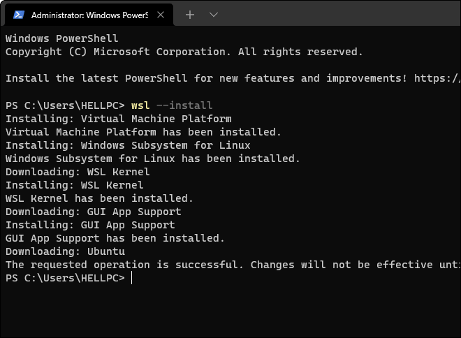 Enable And Install Wsl 2 Components Via Windows Terminal In Windows 11