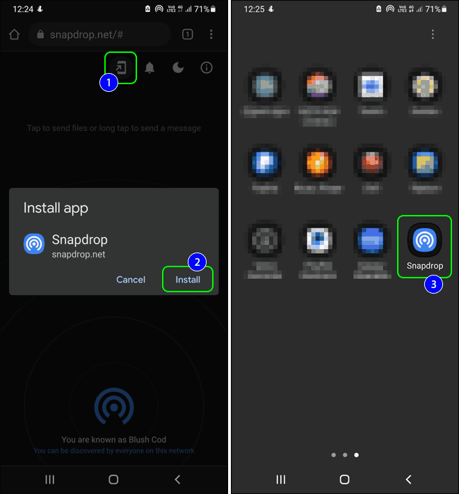 Install Pwa Of Snapdrop Net In Android Phone