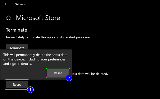 Reset Microsoft Store App From Advanced Options And Fix 0x80246019 Error