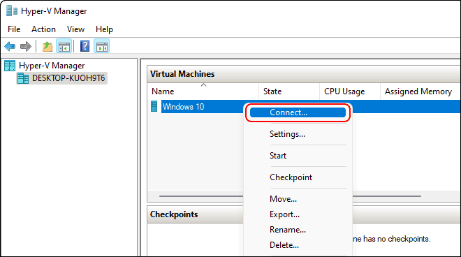 Right Click On Vm And Select Connect To Launch Vm Console