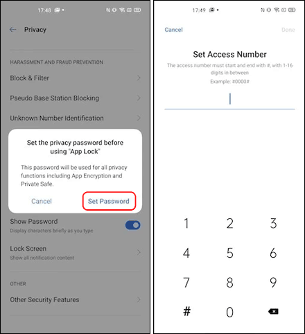 Set A Password For App Lock On Realme Android Phone