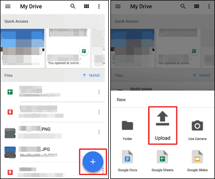 Use Google Drive to copy data