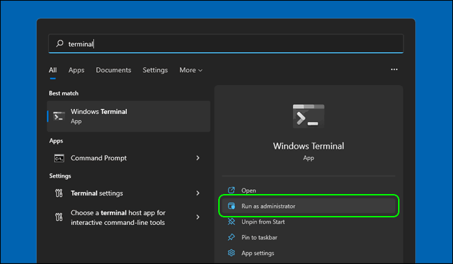 Launch Windows Terminal As Administrator