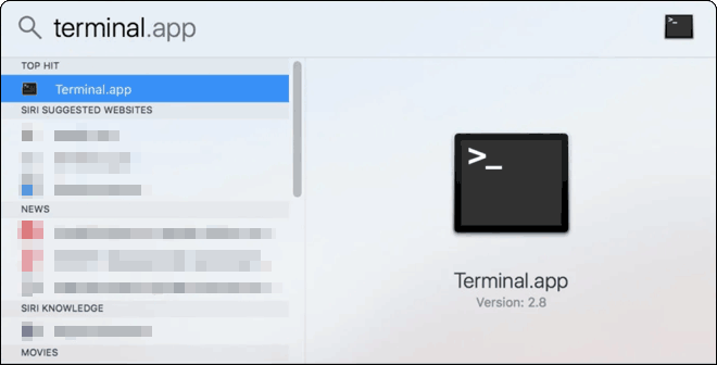 Search And Open Terminal on your Mac