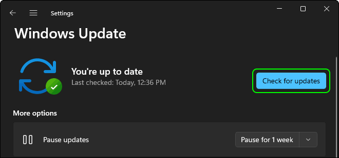 Check For Windows Updates In Windows 11 Or Windows 10