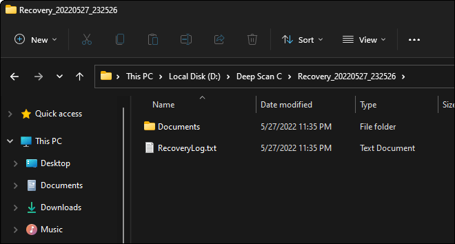 Check Recovered Files