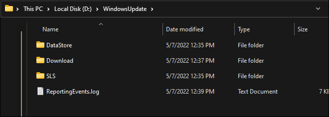 Windows Update Files At The New Folder Location