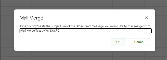 Type or paste the subject line of the email draft and click OK
