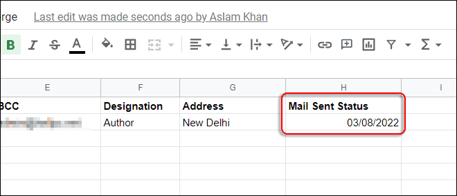 Mail Sent Successfully - Sent Date Updated