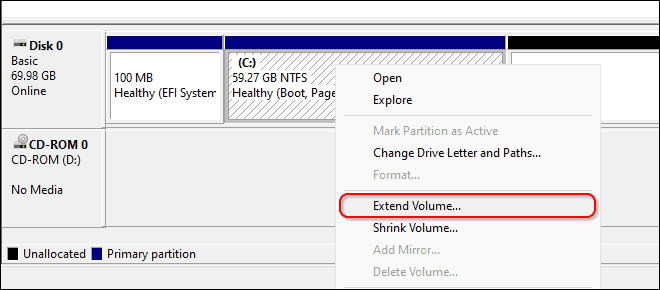 Extend Volume After Deleting The Recovery Partition